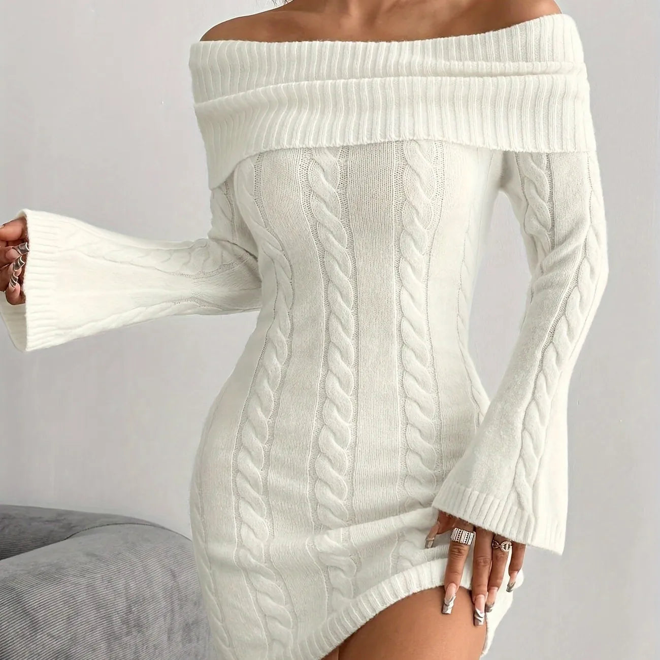 Women'S Sexy One-Shoulder Bodycon Dress