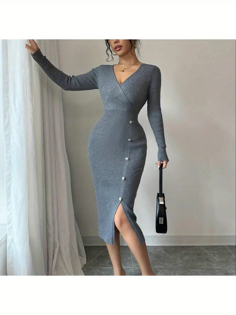 Women'S Elegant V-Neck Sleeveless Dress