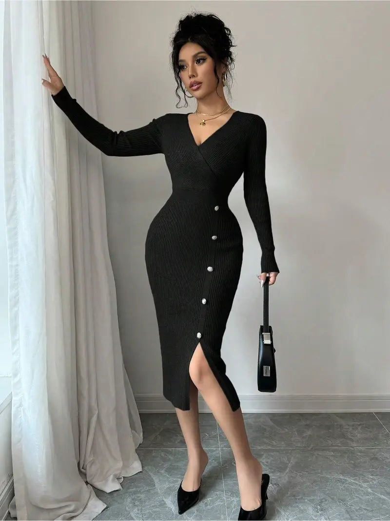 Women'S Elegant V-Neck Sleeveless Dress