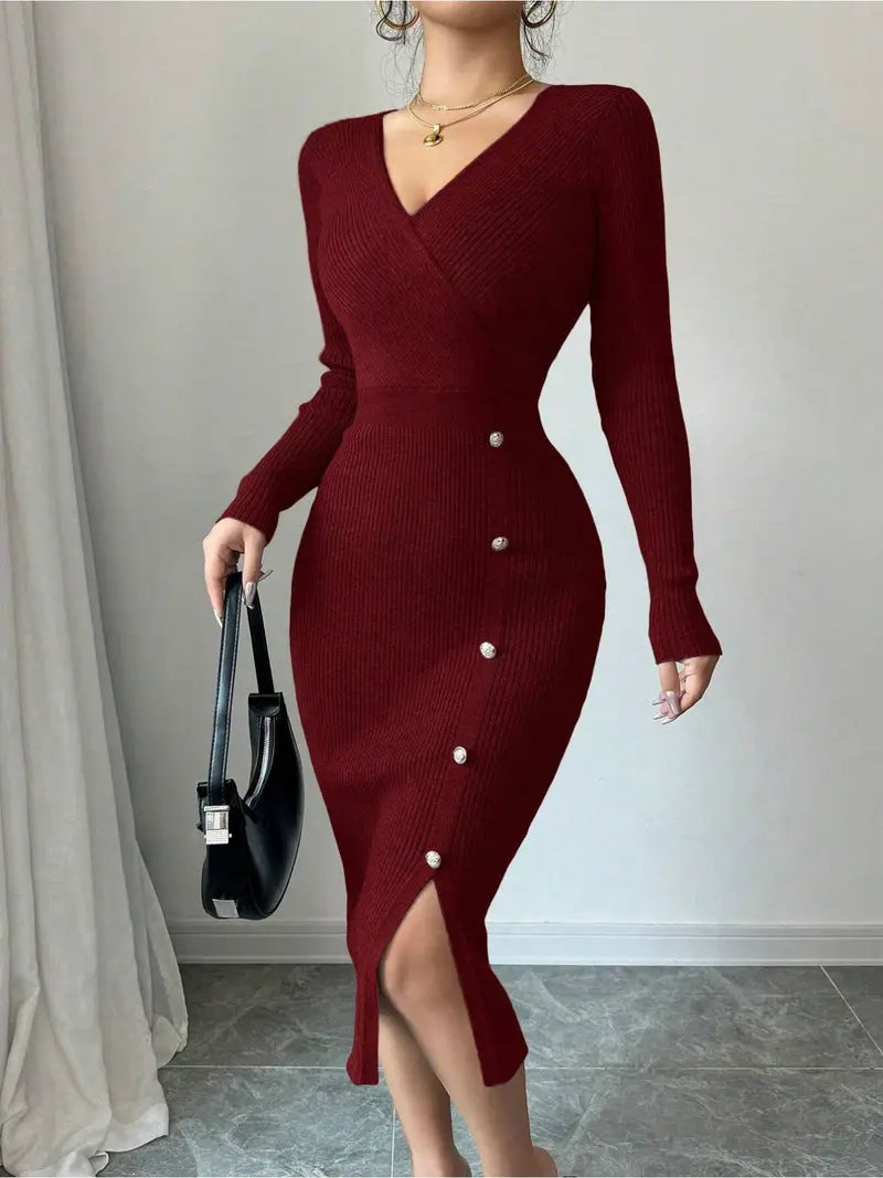Women'S Elegant V-Neck Sleeveless Dress