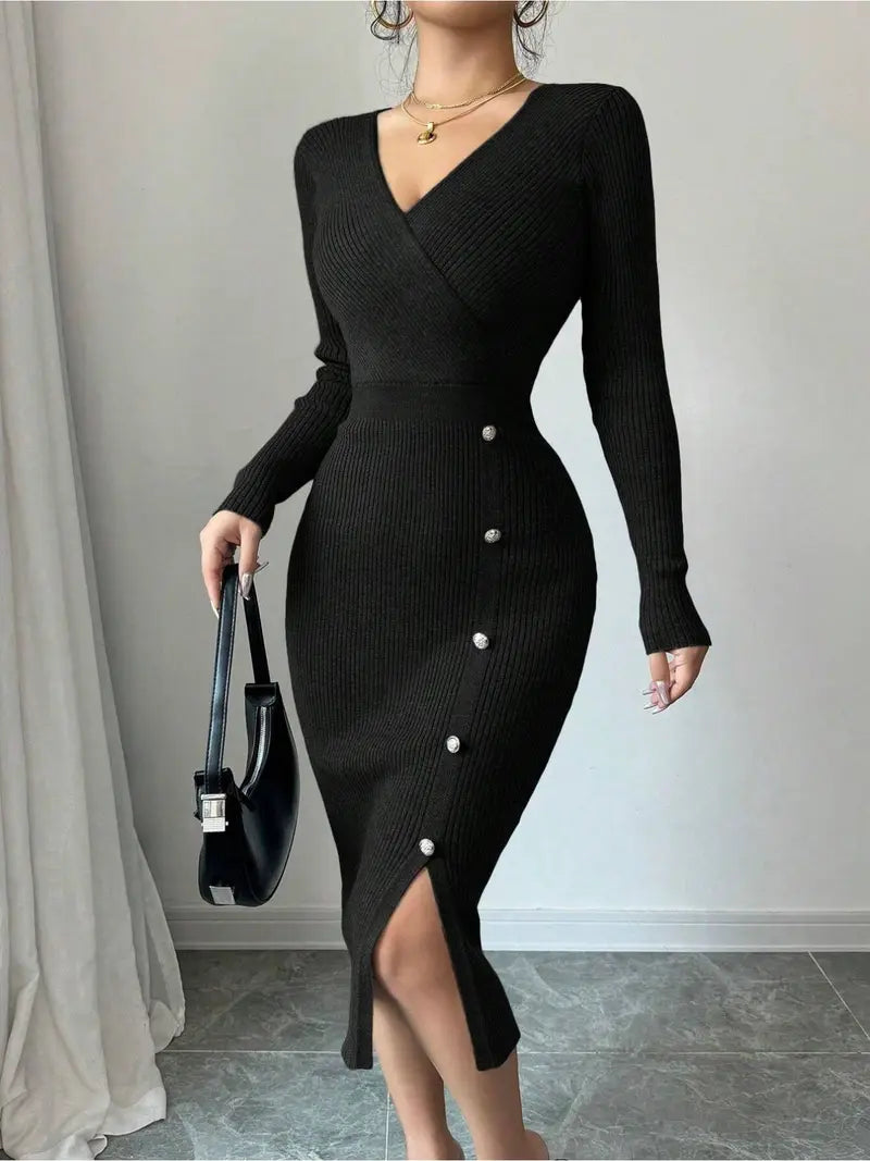 Women'S Elegant V-Neck Sleeveless Dress