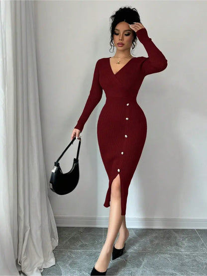 Women'S Elegant V-Neck Sleeveless Dress
