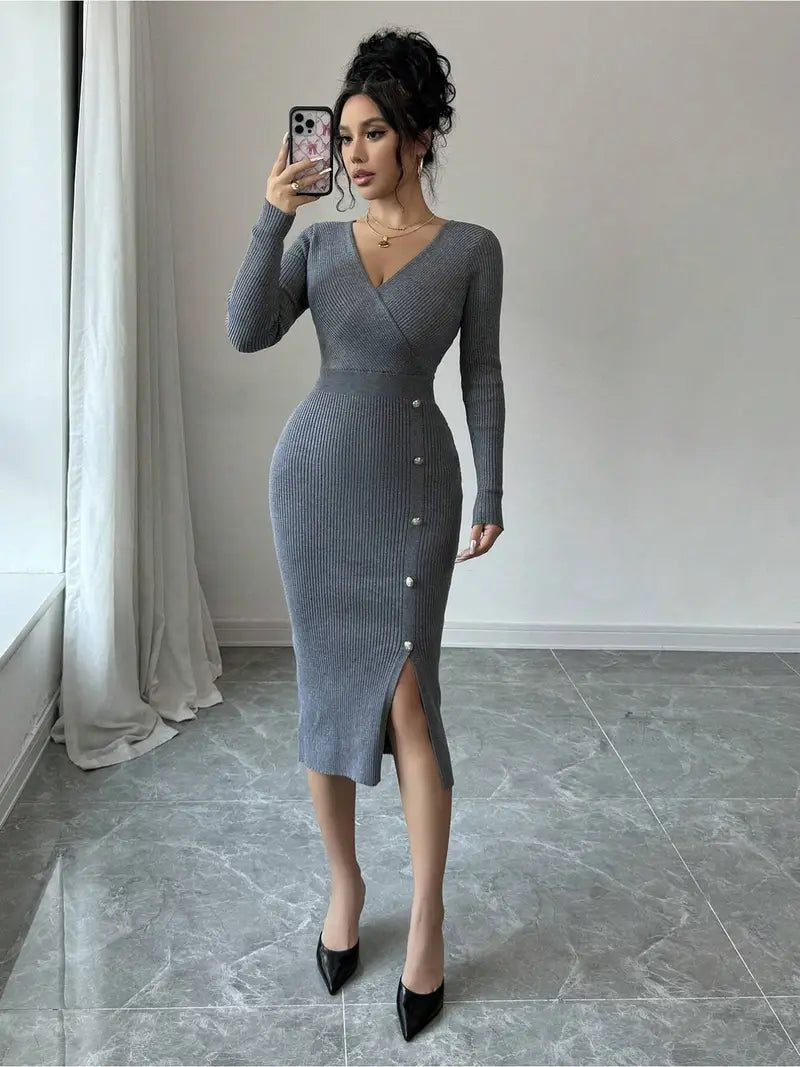 Women'S Elegant V-Neck Sleeveless Dress