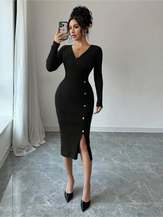 Women'S Elegant V-Neck Sleeveless Dress