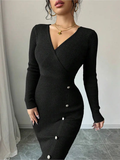 Women'S Elegant V-Neck Sleeveless Dress