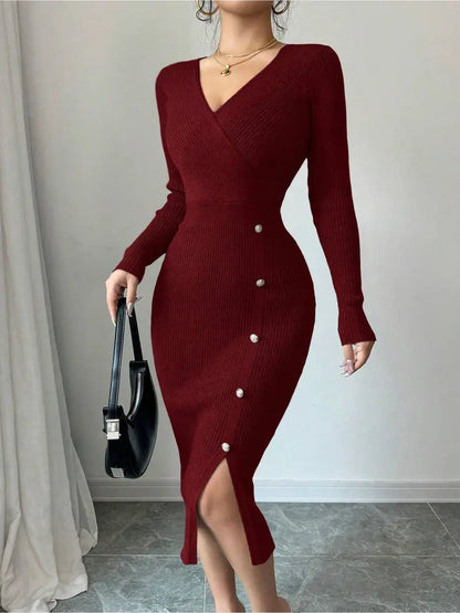 Women'S Elegant V-Neck Sleeveless Dress